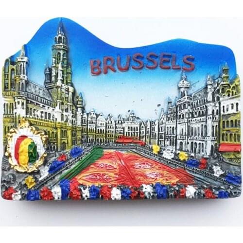 Europe Belgium Brussels Grand Place Flower Carpet Festival Travel Souvenir Magnetic Sticker Fridge Magnet