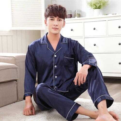 HLCJC Mens Silk Pajamas