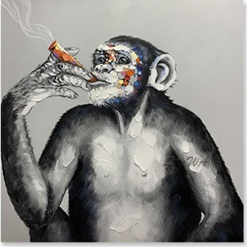 Sexy Lady Gorilla Canvas Picture Art 100% Hand Painted Unframed Animal Oil Painting Wall Decor Canvas Artwork Panel Picture Art