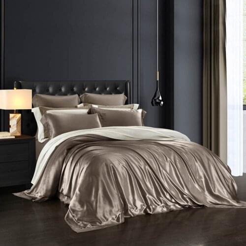 Svetanya luxury Mulberry Silk Bedding Sets Queen King Size Duvet Cover Sheet Pillow Sham Linens