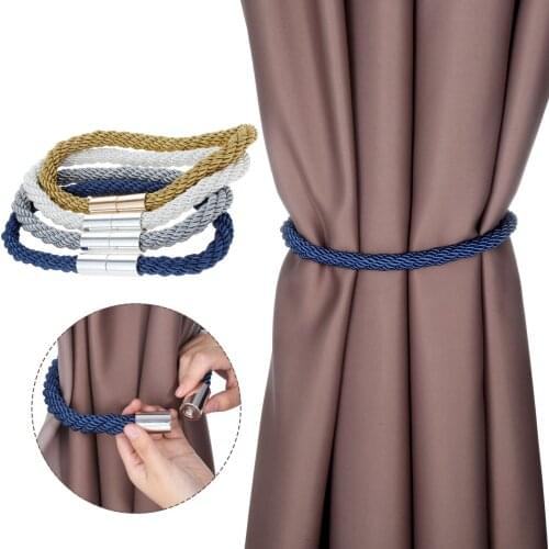 DRELD 2pcs/set Magnetic Curtain Tiebacks Tie Backs Holdbacks Buckle Clips Curtain Rods Bedroom Living Room Curtain Decoration
