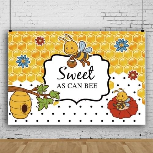Little Bees Collection Honey Sweet Party Backdrop Baby Birthday Table Decoration Photography Photo Kids Custom Vinyl Background