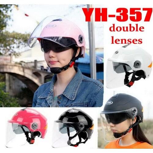 2019 new SUMMER YOHE dual lens Half Face motorcycle helmet ABS motorbike electric bicycle helmets can Reflective night YH357A