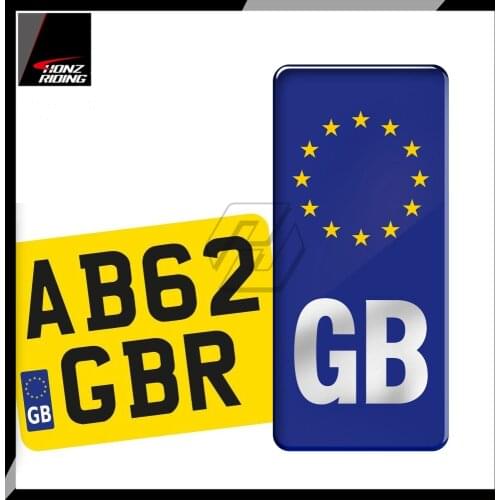 Motorcycle GB Euro Badge Sticker for Number-plate Vinyl Europe Legal Decal