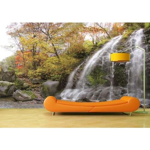 Custom Wallpaper Murals Wall Forest Waterfall Self Adhesive Vinyl Wall Sticker Poster Wall Paper Home Decor