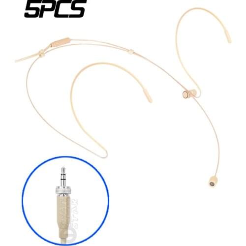 5Pcs 3.5 mm Jack Stereo Screw Lock Headset Earhook Microphone For Wireless System Beltpack SK 500 100 300 9000 6000 5212 2000 D1