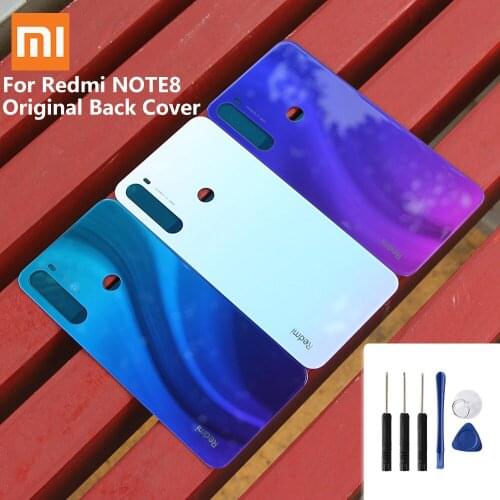 XIAOMI Original Glass Battery Rear Case For Xiaomi Redmi Note8 Note 8 Phone Battery Backshell Back Cover Cases