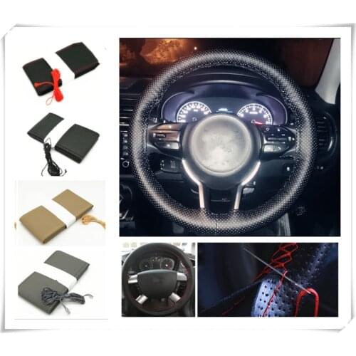Car steering wheel cover / diameter 36cm 38cm 40cm for Porsche Macan Cayenne 911 Panamera Mission