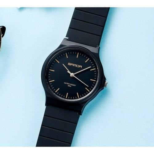 SANDA 6010 Casual And Compact Silicone Watch Strap Wild Small Fresh Female High School Student Ins Wind Watches