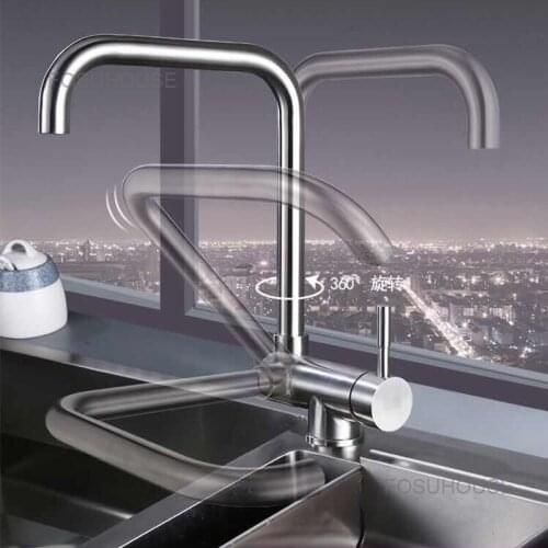 Folding Faucet, Kitchen Sink Window, Hot And Cold Dish Washing Basin, Rotatable 304 Stainless Steel Sink, Dishwashing Basin
