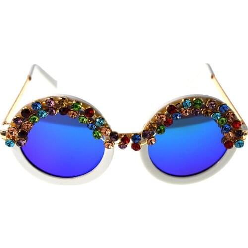Baroque Retro Crystal Sunglasses Women Brand Designer Plastic & Metal Mix Color Glass Eyewear Glasses Excellent Quality