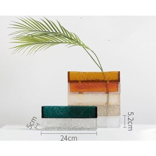 Modern Soft Decoration Design Living Room Table Desktop Furnishings Color Rectangular Glass Can Be Stacked Box
