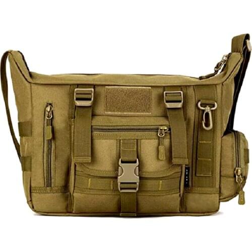 Military Shoulder Bag Men Women Large Water Resistant Daypack with Molle Crossbody Messenger Bag for Hunting Camping Trekking