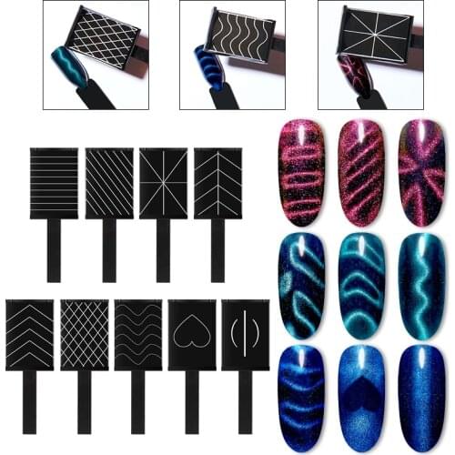 MEET ACROSS 1 PC Cat Eye Gel Strong Magnet Stick 3D Designs For Polish Nail Gel Nail Art Decoration Magnetic Tools
