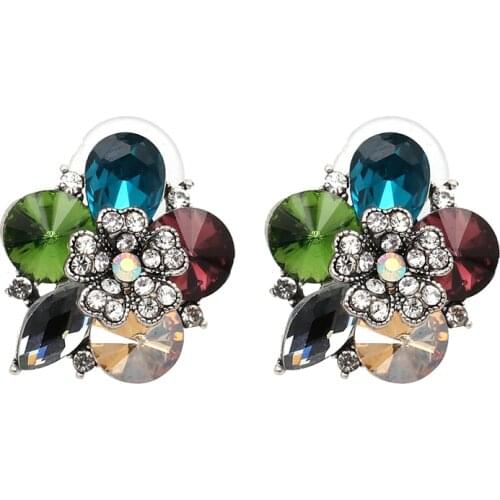 YaYi Jewelry Fashion Bohemia Multi Glass Crystal Rhinestone Dangle Women Hook Eardrop Wear Ear Band Long Tassel Earrings Gift