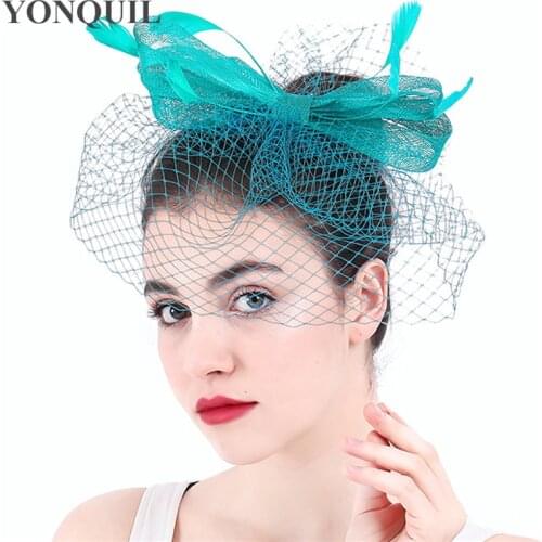 Green Sinamay Wedding Fashion Bridal Fascinator Headwear Women Formal Fascinator Accessories Hair Pin Mesh Headdress Formal Hat