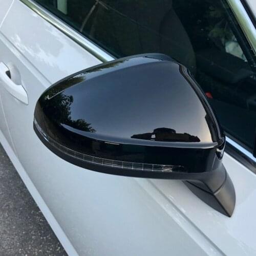 Black Side Wing Mirror Caps For Audi A4 A5 B9 2017 2018 2019 S4 S5 RS5 allroad Quattro replace Covers (Glossy Pearl Black)