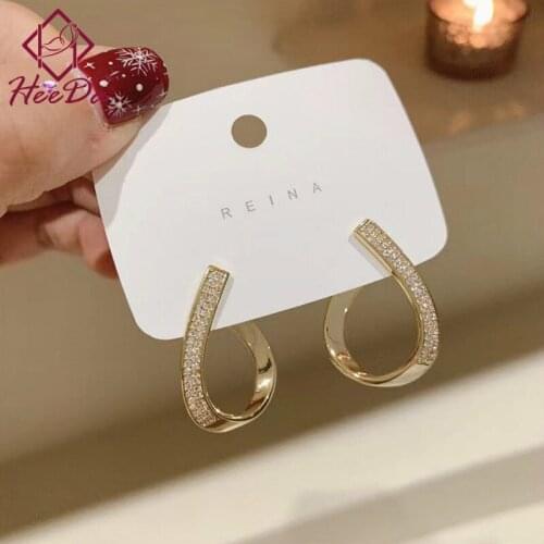 Womens Korean Graceful Geometric Stud Earrings 925 Silver Needle Hollow Out Set Auger Ear Accessories Lady Fashion Jewelry 2021