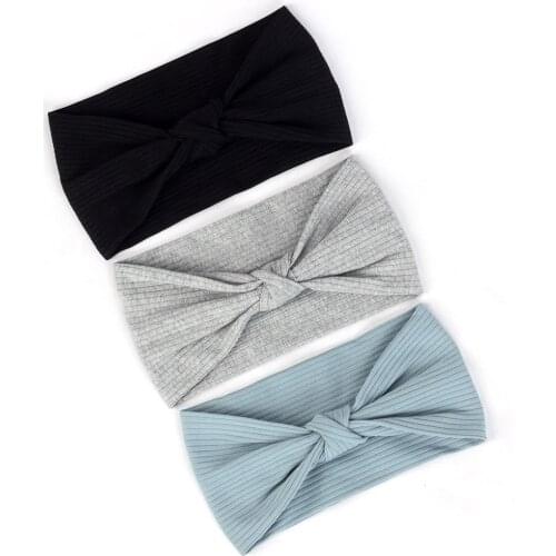 Women Knotted Hairband Twist Headwear Cotton Ribbed Headbands For Female Girls Bohemia Accessories Striped Turban Wraps Fashion