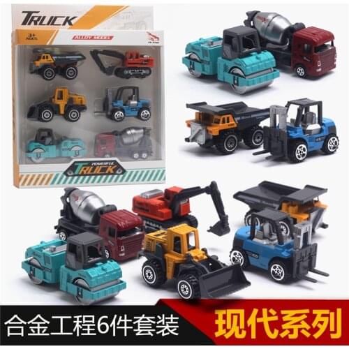 1:64 Excavator Mixer Forklift Truck Model Alloy Engineering Vehicle Model Set Hot Toy New