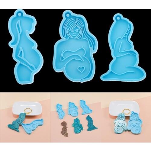 1 Pcs 3 Style Mother Image Maternal Love Silicone Mold Pendant UV Epoxy Resin Molds for DIY Resin Silicone Jewelry Making Tools