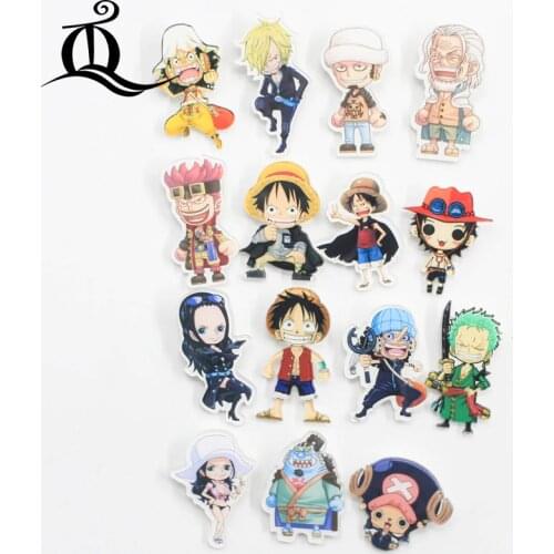 1PCS mix One piece Cartoon Badges for Backpack Kawaii Acrylic Badges Clothes Icons on Backpack Pin Brooch Badge Decoration Z34