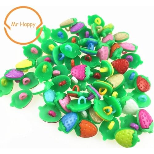 100PCs 13mm strawberry Mixed Colors Resin Buttons for Sewing or Scrapbooking Garment Accessories