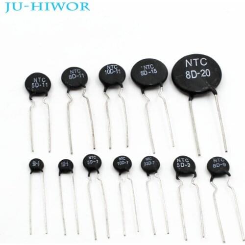 100pcs Thermal Resistors NTC Thermal Resistor 5D-5/7/9/11/15 & 8D-9/11/20 & 10D-5/7/11 & 33D-7