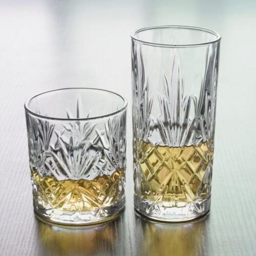 2 Pcs/slot classical transparent fashion whiskey wine glass party pub wine drinking glass cups 0901-69