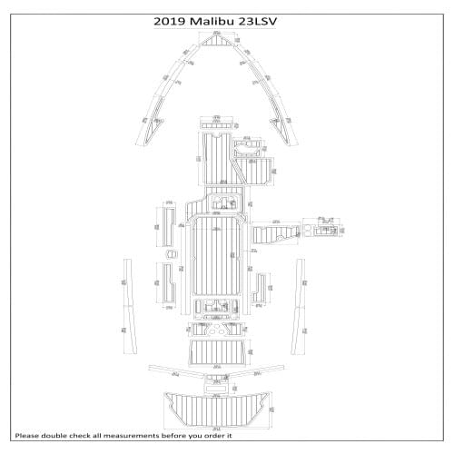 2019 Malibu 25LSV Swim Step & Cockpit Pad Boat EVA Teak Decking 1/4" 6mm