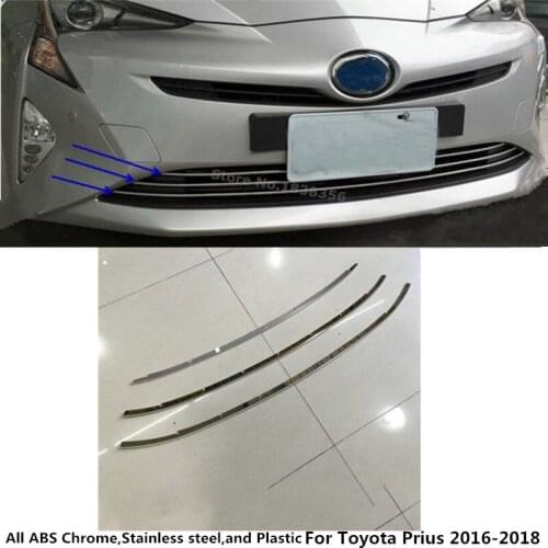 For Toyota Prius 2016 2017 2018 car sticker Racing cover protection detector trim Front bottom Grid Grill Grille 3pcs