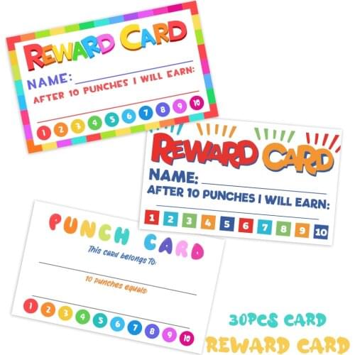 30pcs/Pack Reward Card For Classroom Kids Reward Cute Labels Home School Behavior Management Incentive Cards Stationery Supply