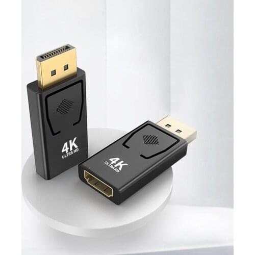 4K DP to HDMI Adapter Converter Male to Female Display Port HDMI Adapter Video Audio For PC Laptop Projector HDTV Cable