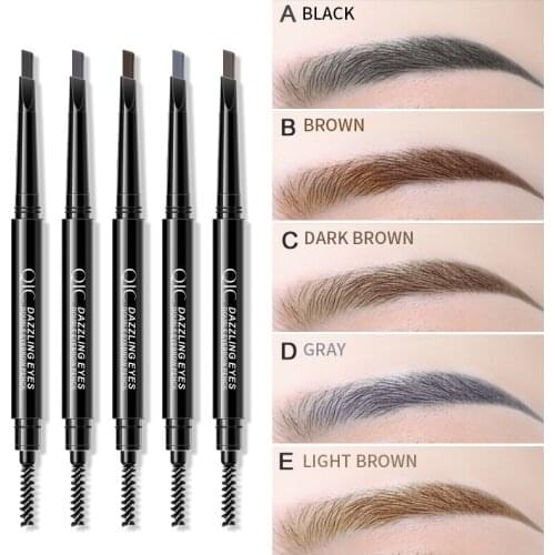 5 Colors Eyebrow Pencil Natural Waterproof No blooming Rotating Automatic Eye Brow Pencil with Brush Brown Beauty Cosmetic Tool