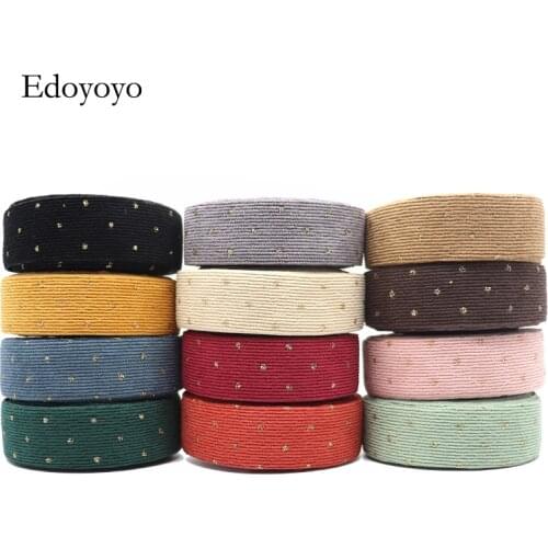 5 Yards 10MM/25MM/38MM Corduroy Ribbons Bronzing Dots For Hair Bows DIY Handmade Materials Y2020092903