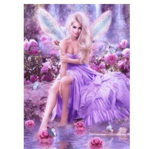 5D Pink Girl Diamond Embroidery Needlework Patterns Diamond Mosaic Cross Stitch Rhinestone Painting Birthday Gift diamond paint