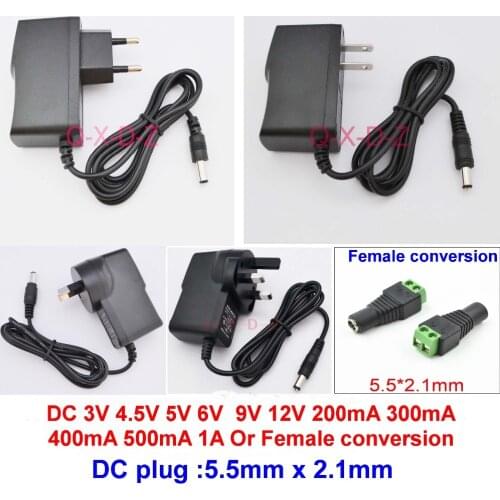 1PCS AC110-240V DC 3V 4.5V 5V 6V 9V 12V 200mA 300mA 400mA 500mA 1A Or femal conversion adapter AC / DC Converter power supply