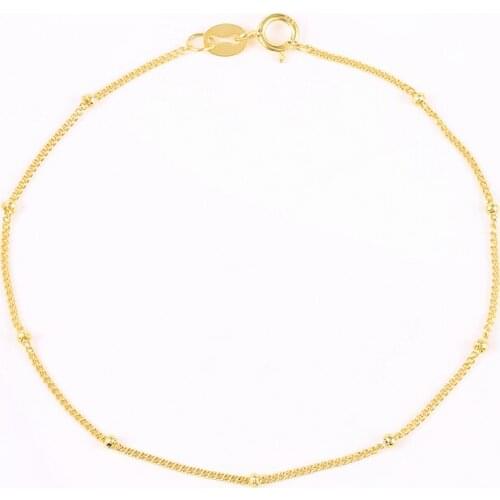 Canner 925 Sterling Silver Bracelet For Women Peas Chain Stacking Belt All-match Ladies Bracelet 3 Colors Pulseras Jewelry Gift