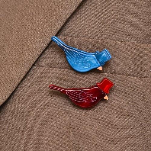 Cute Cactus Bird Brooch Female Pin Korean fashion Acrylic Animal Wild Creative Accessories