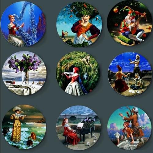 Michael Cheval Painting Decorative Plate Elegant Wall Plate European Style Wall Art Background High-End Art Plate Decoration