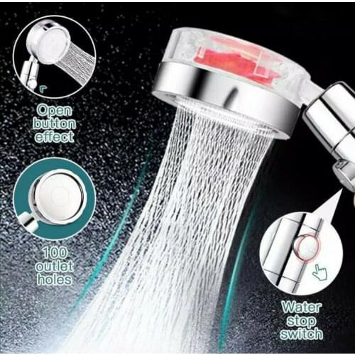 High Pressure Water Saving Spray Shower Head Bathroom Double side Turbo Pressure Shower Head 360 Rotated Rainfall Shower Head