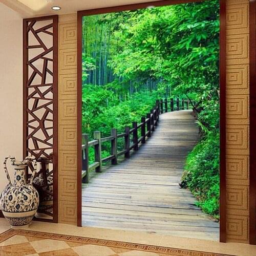 Custom mural HD Wallpaper woods Creek space extended living room bedroom sofa TV backdrop wallpaper mural