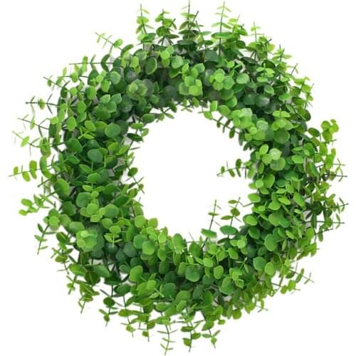 Artificial Green Leaves Wreath Leaf Garland Ring for Home Wedding Party Decor