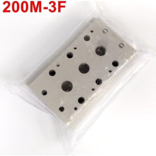 200M-3F Solenoid Valve Manifold With Screws & Rubber 3 Station Base Board 4V210/ 4A210