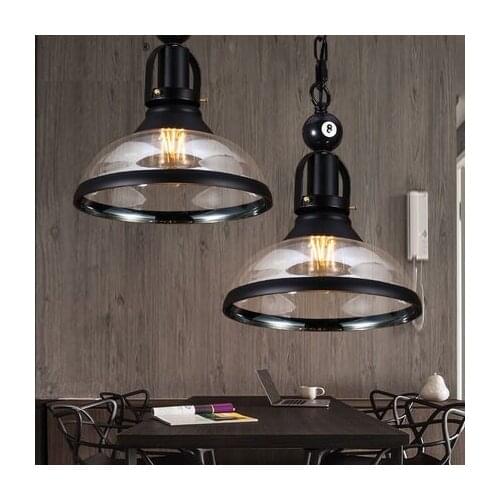 Loft Glass Iron Retro LED Pendant Light Fixtures RH Edison Industrial Vintage Lighting For Living Dining Room Hanging Lamp