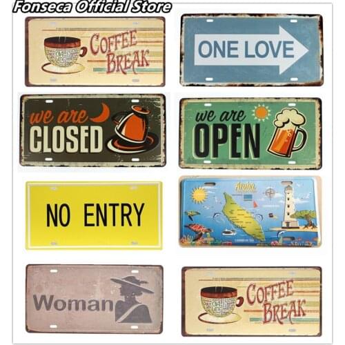 Coffee/Route 66 Metal Tin Signs Shabby Chic Wall Plaque Painting Antique Gift Pub Bar Garage Decor Plates Plaque Poster