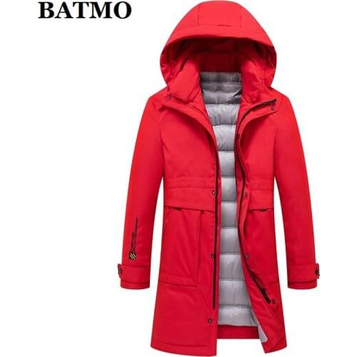 BATMO 2019 new arrival winter 90% white duck down hooded jackets men,mens winter warm hooded jackets,plus-size 1609
