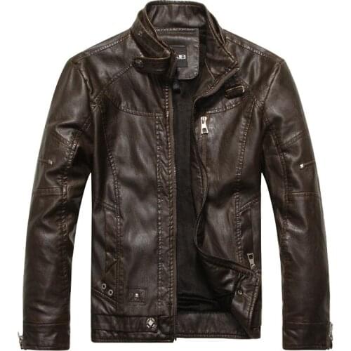 2017 New brand motorcycle leather jackets men slim leather jacket youth mens leather Autumn Winter jacket Mens coat #8822