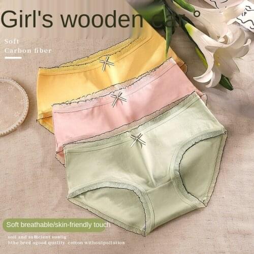 New Womens Underwear Sexy Lace Panties Fashion Solid Color Comfort Briefs Mid Waist Seamless Underpants Female Lingerie