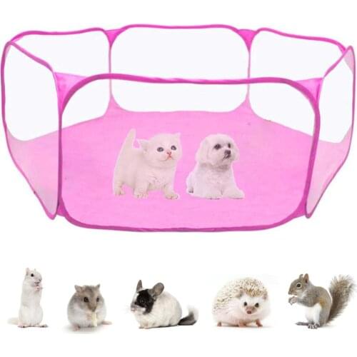 Pet Puppy Rabbit Playpen Fence Indoor Outdoor Small Animal Hamsters Cage Tent Folding Portable Kennel with Zipper Cover